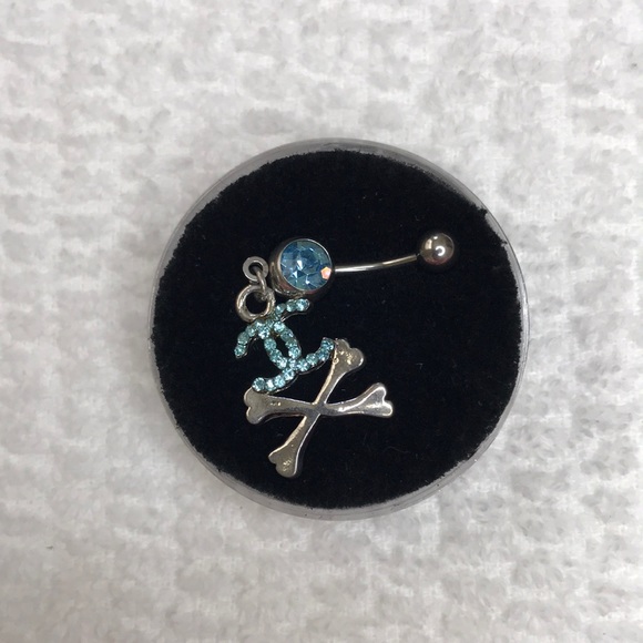 Aqua C c danger Stainless Belly button stud ring - Picture 5 of 6